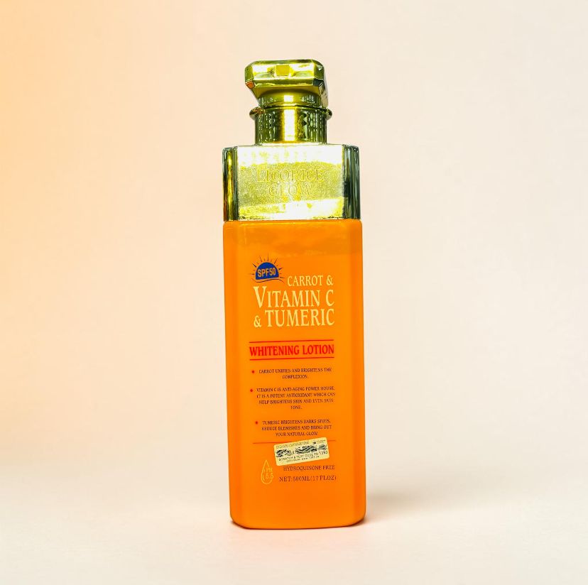 LICORICE GLOW CARROT AND VITAMIN &AMP; TURMERIC BODY LOTION 500ML 